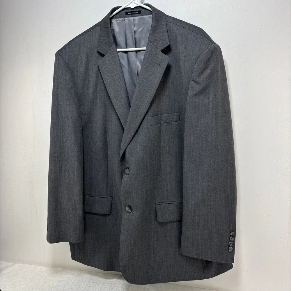 Pronto Uomo Platinum Mens Gray Blazer Suit Jacket Size 48R Wool Classic Business